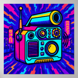 Statement Glitch City Pop Art Home Decor Print