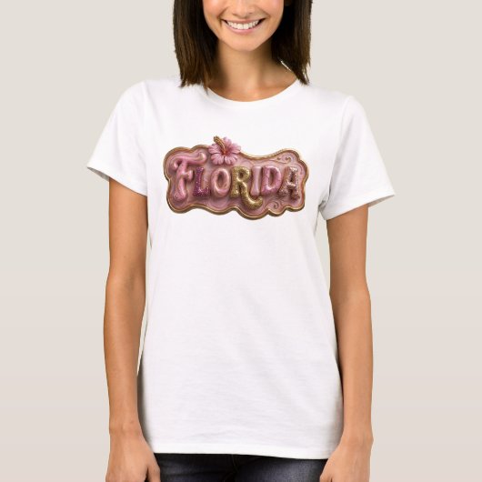 Statement Gold FLORIDA 3D-tekstkunst T-shirt (Voorkant)
