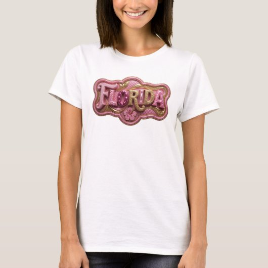 Statement Gold FLORIDA Draagbare Kunst T-shirt (Voorkant)