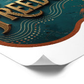 Statement Gold FREEDOM Slogan Ontwerp Poster (Hoek)