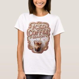Statement Gold ICED COFFEE SEASON Krachtig ontwerp T-shirt