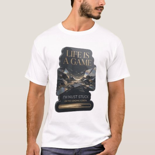 Statement Gold LIFE IS A GAME Grafische T-shirt (Voorkant)