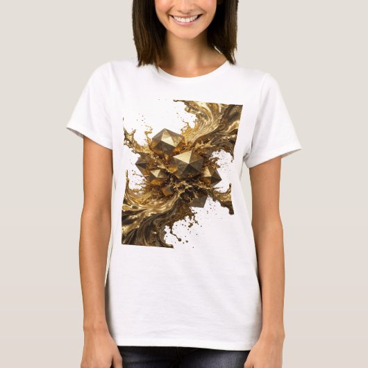 Statement Goud ABSTRACTE KUNST Draagbare Kunst T-shirt (Voorkant)