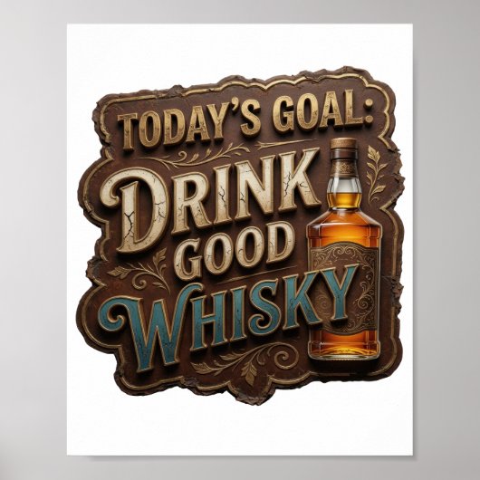 Statement Goud DRINK GOEDE WHISKY Poster (Voorkant)