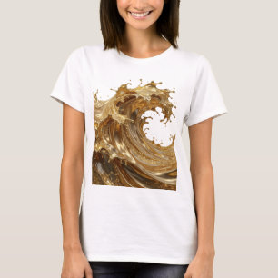 Statement Goud GOUDEN VLOEISTOF SPATTEN Tekst Ontw T-shirt