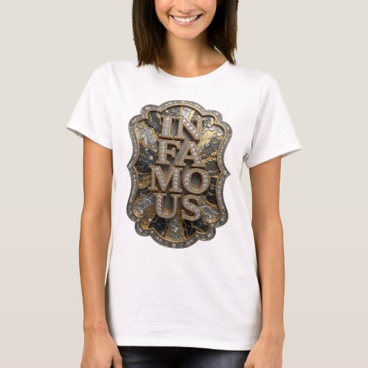 Statement Goud IN FAMOUS Grafisch Ontwerp T-shirt (Voorkant)