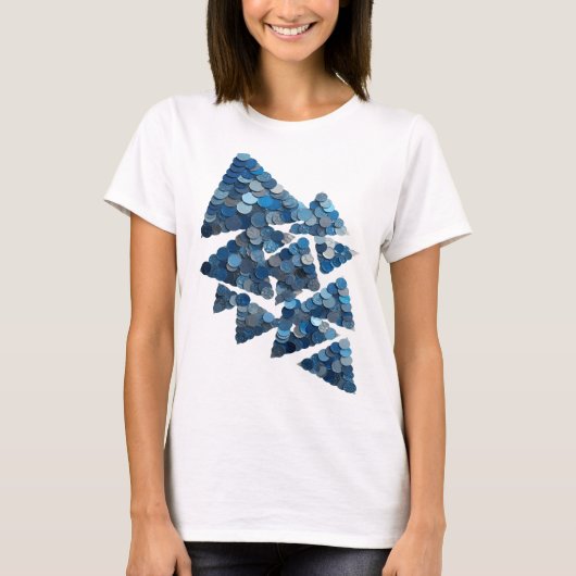 Statement Grijs BLUE TREE 3D Tekstkunst T-shirt (Voorkant)