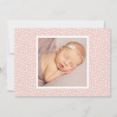 Statement Naam Roze Roze Script Baby Foto Geboorte Aankondiging (Achterkant)