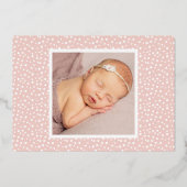 Statement Name Baby Foto Birth Announement Folie Uitnodiging (Achterkant)