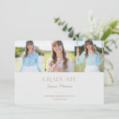 Statement Name Multi Photo Gold Graduparty Kaart (Staand voorkant)