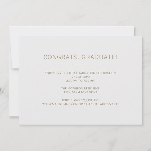 Statement Name Multi Photo Gold Graduparty Kaart (Achterkant)