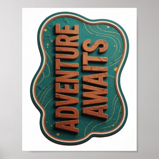 Statement Oranje AVONTUUR WACHTT Aangepast ontwerp Poster (Voorkant)
