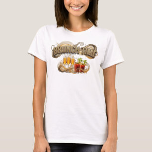 Statement Oranje BRUNCH TIME Artistiek Motief T-shirt