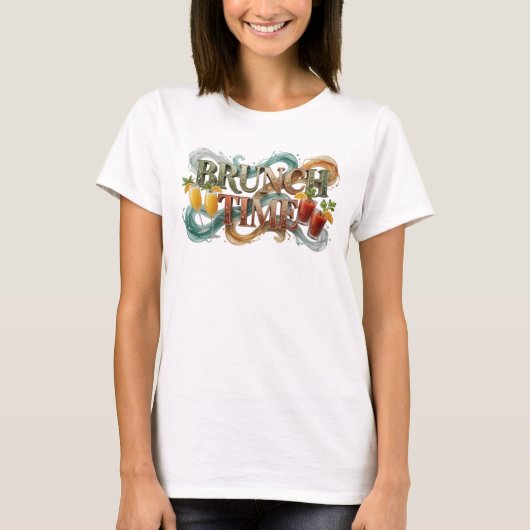 Statement Oranje BRUNCH TIME Shirt Ontwerp (Voorkant)