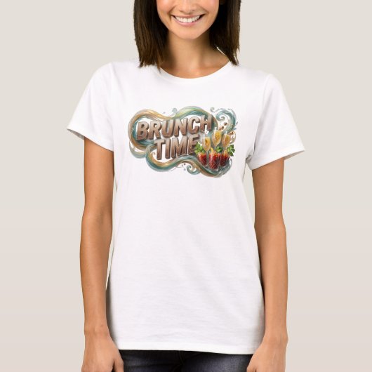 Statement Oranje BRUNCH TIME Shirt Ontwerp v2 (Voorkant)
