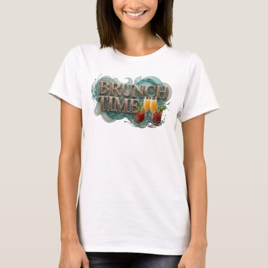 Statement Oranje BRUNCH TIME T-shirt (Voorkant)