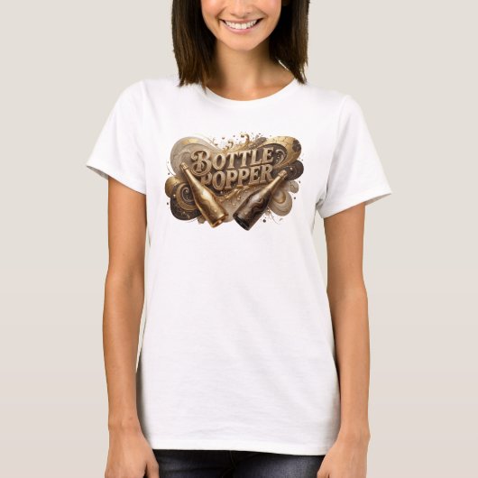 Statement Oranje FLES OPENER Print T-shirt (Voorkant)