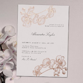 Statement Orchid Elegant Gold Floral Vrijgezellenf Folie Uitnodiging