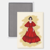 Statement Red Look with Dreamy Yellow Scene Magneet (Voorkant / Achterkant)