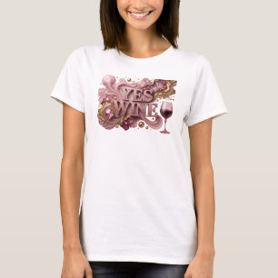 Statement Rood JA WIJN Tekst Ontwerp T-shirt