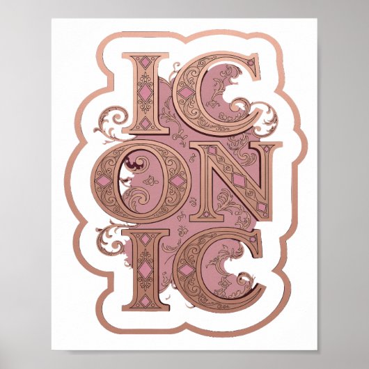 Statement Roze ICONIC Aangepast ontwerp Poster (Voorkant)