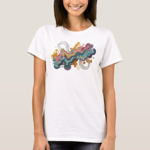 Statement Roze KLEURRIJK ABSTRACTE KUNST Shirt Ont