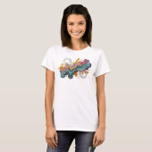 Statement Roze KLEURRIJK ABSTRACTE KUNST Shirt Ont (Voorkant volledig)