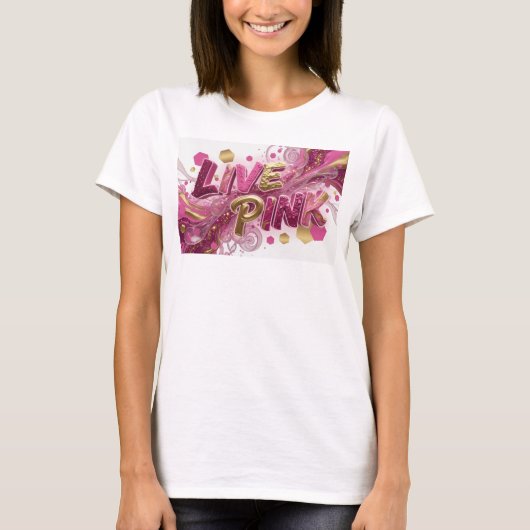 Statement Roze LIVE PINK Shirt Ontwerp (Voorkant)