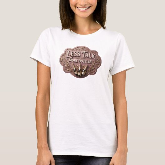 Statement Roze MINDER PRATEN MEER FLESSEN T-shirt (Voorkant)