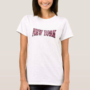 Statement Roze NEW YORK Draagbare Kunst T-shirt