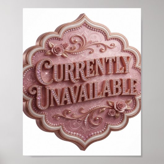 Statement Roze NIET BESCCHIKBAAR Poster (Voorkant)