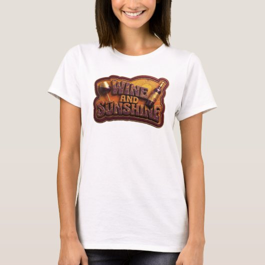 Statement Roze WIJN EN ZONNESCHIJN Custom T-shirt (Voorkant)