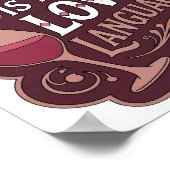 Statement Roze WIJN IS MIJN LIEFDESTAAL Ontwerp Poster (Hoek)
