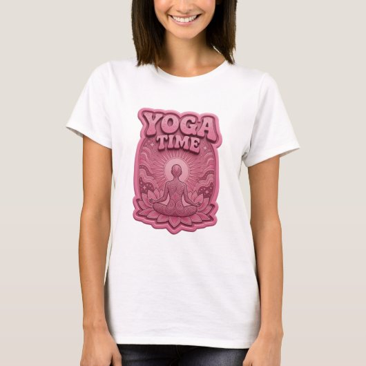 Statement Roze YOGA TIME Shirt Ontwerp (Voorkant)