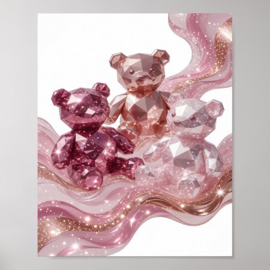 Statement Silver THREE DIAMOND TEDDY BEARS Poster (Voorkant)