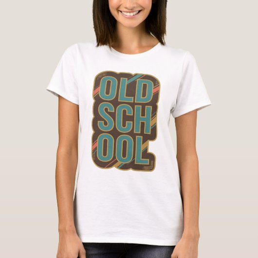 Statement Teal OLD SCHOOL Maatwerk Design T-shirt (Voorkant)