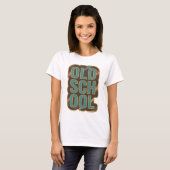 Statement Teal OLD SCHOOL Maatwerk Design T-shirt (Voorkant volledig)
