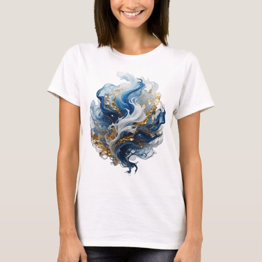 Statement Zilver ABSTRACTE KUNST Design T-shirt (Voorkant)