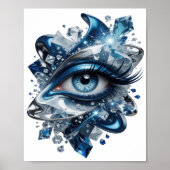 Statement Zilver ABSTRACTE KUNST Kunstprint Poster (Voorkant)