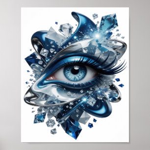 Statement Zilver ABSTRACTE KUNST Kunstprint Poster