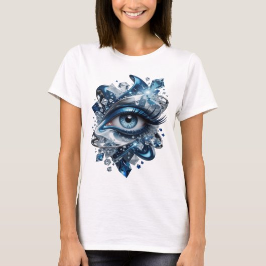 Statement Zilver ABSTRACTE KUNST Kunstprint T-shirt (Voorkant)