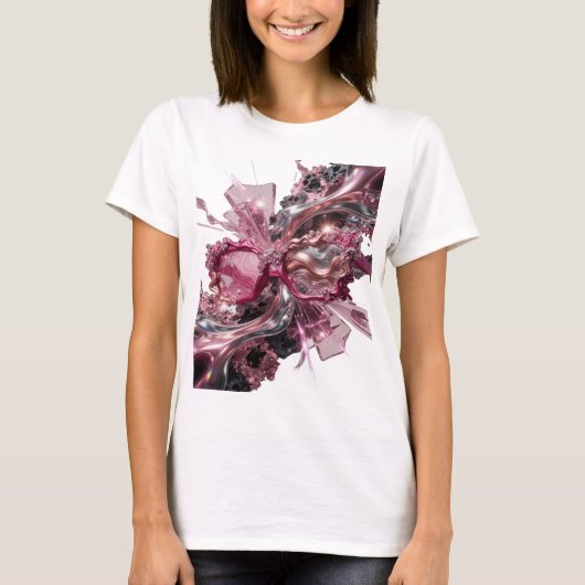 Statement Zilver ABSTRACTE KUNST Kunstprint v2 T-shirt (Voorkant)
