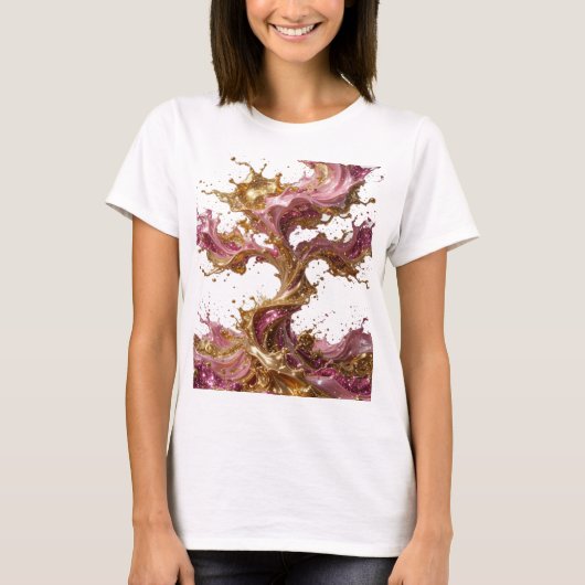 Statement Zilver ABSTRACTE KUNST Kunstprint v2 T-shirt (Voorkant)