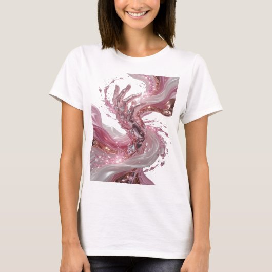 Statement Zilver ABSTRACTE KUNST Kunstprint v3 T-shirt (Voorkant)