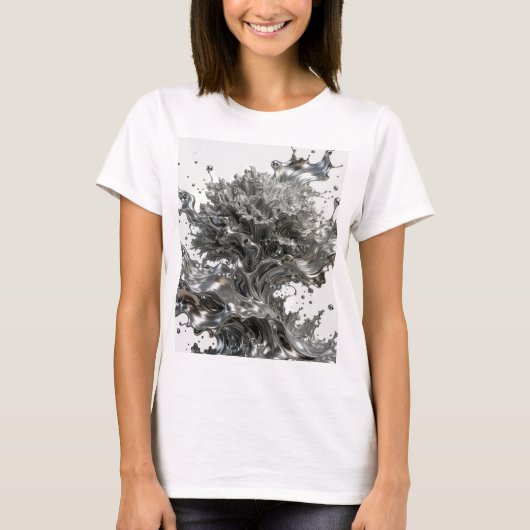 Statement Zilver ABSTRACTE KUNST Statement T-shirt (Voorkant)