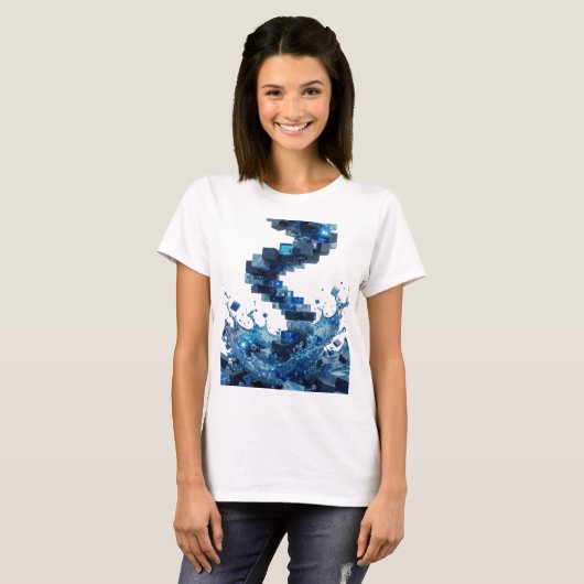 Statement Zilver ABSTRACTE KUNST Statement T-shirt (Voorkant volledig)