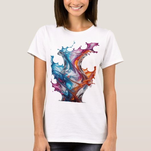 Statement Zilver ABSTRACTE KUNST Statement T-shirt (Voorkant)