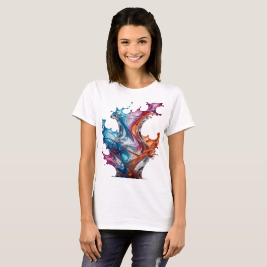 Statement Zilver ABSTRACTE KUNST Statement T-shirt (Voorkant volledig)