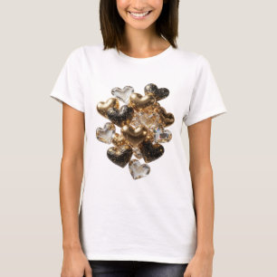 Statement Zilver HARTEN VAN GOUD EN GLAS T-shirt