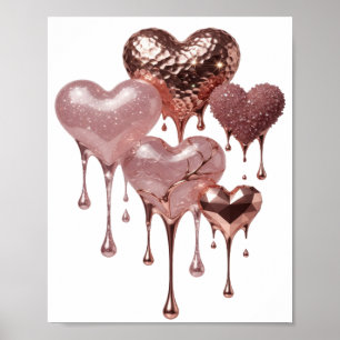 Statement Zilver ROSE GOLD HARTEN Poster